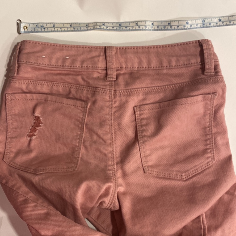 Blue Spice Distressed Jegging’s Skinny jeans rose pink Girls Size 10 - Picture 6 of 8